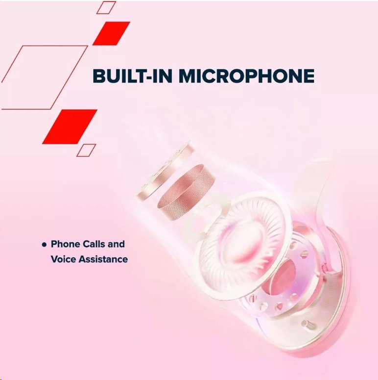 CANYON bezdrátová sluchátka OnRiff 4, BT 5.3, USB-C, baterie 500 mAh, mic., 40mm měniče, růžové