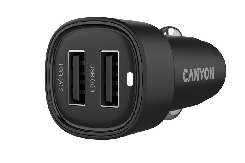 CANYON car charger OnDrive 24 24W 2xUSB-A Black