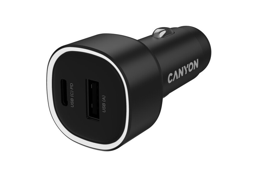 CANYON car charger OnDrive 85 PD 83W USB-A+USB-C Black