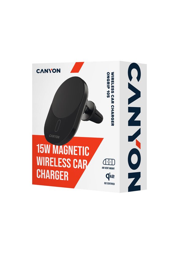 CANYON car charger OnGrip 105 15W Qi2 Wireless White