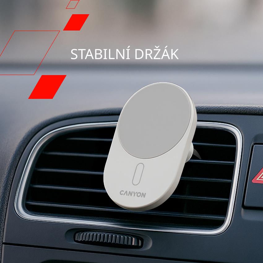 CANYON car charger OnGrip 105 15W Qi2 Wireless White