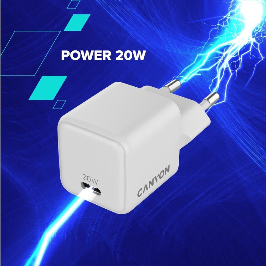 CANYON charger CU20C GaN 20W 1xPD EU White