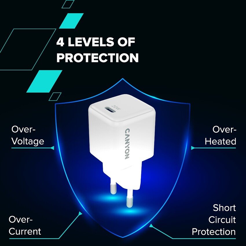 CANYON charger CU20C GaN 20W 1xPD EU White
