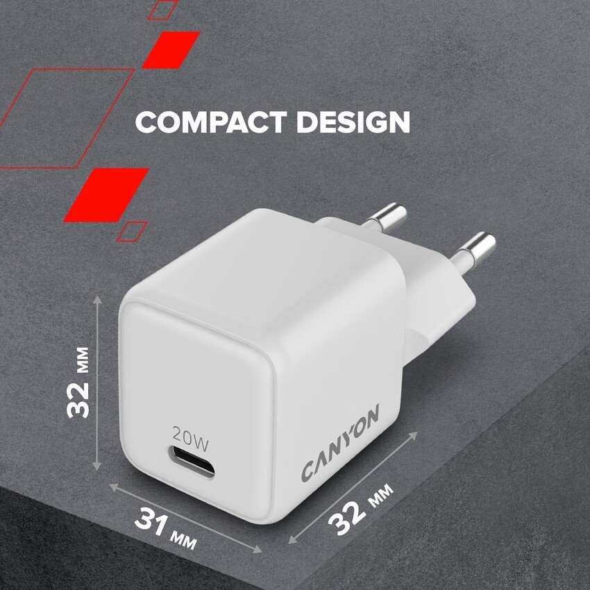 CANYON charger CU20C GaN 20W 1xPD EU White