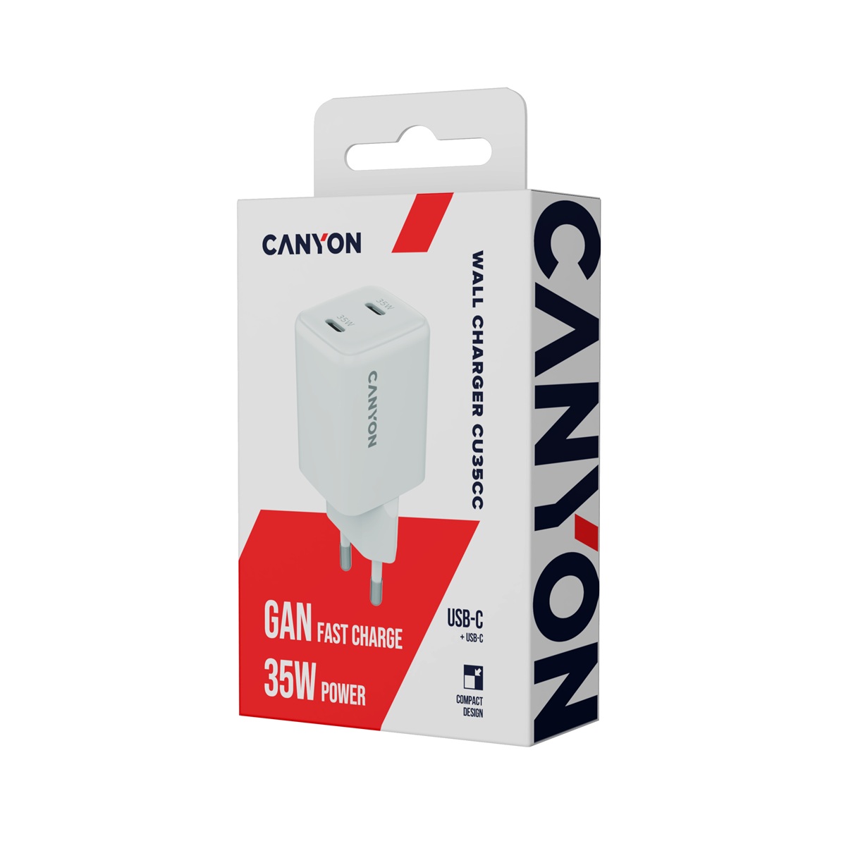 CANYON charger CU35CC GaN 35W 2xPD EU White