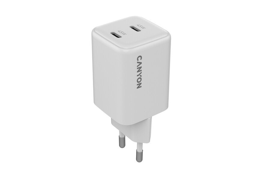 CANYON charger CU45AC GaN 45W 2xPD EU White