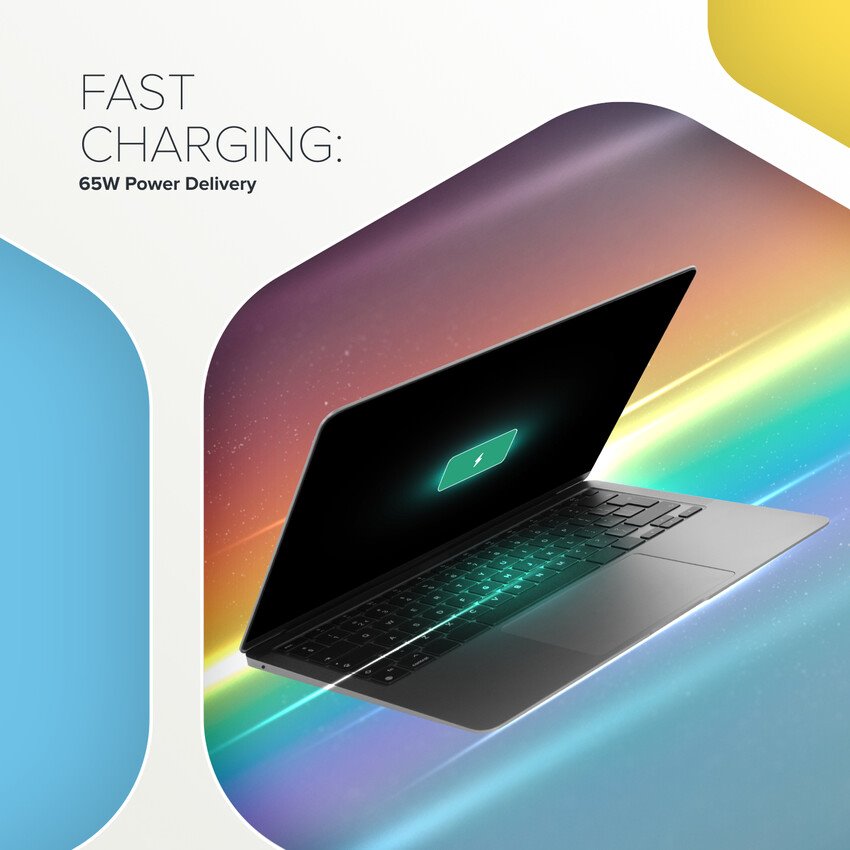 CANYON charger HEXAGON 65 GaN 65W 2xPD 1xQC EU White