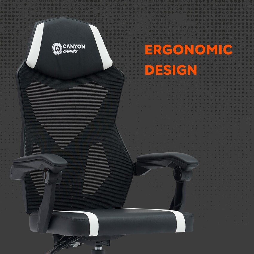 CANYON gaming chair Flow MCH01 Mesh Black White