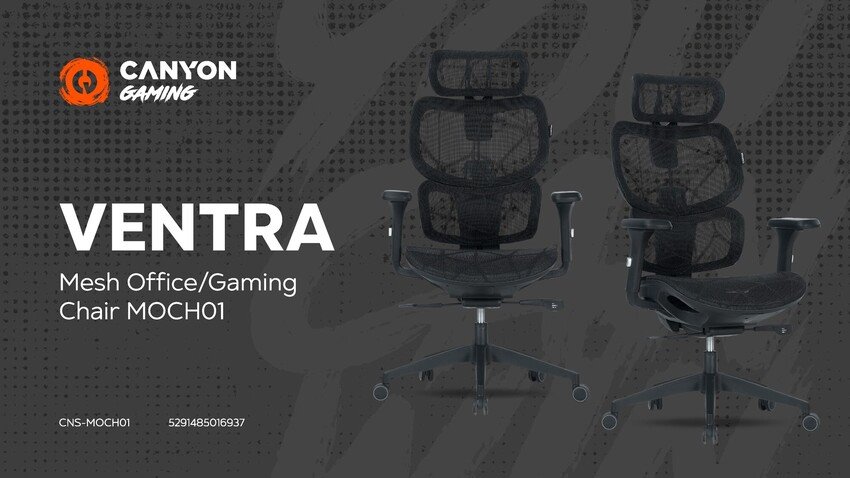 CANYON gaming chair Ventra MOCH01 Mesh Black