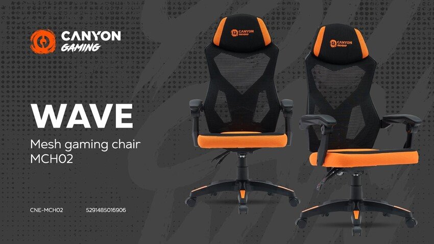 CANYON gaming chair Wave MCH02 Mesh Black Orange