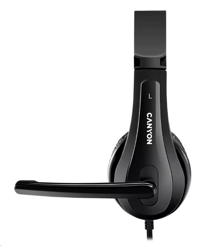 CANYON headset HSC-1, lehký, 3,5 mm jack TRRS, černá