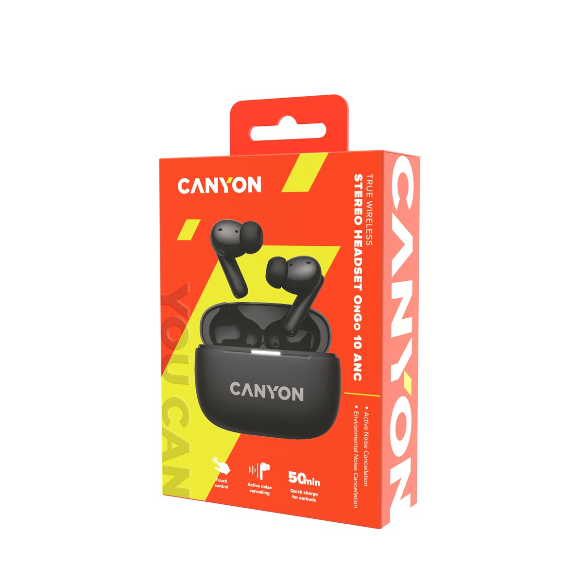 CANYON headset OnGo TWS-10 ANC+ENC Černá