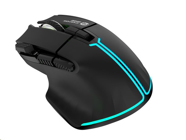 CANYON Herní drátová myš Fortnax GM-636, optická, RGB, až 20 000 DPI, 9tl. programovatelných, černá