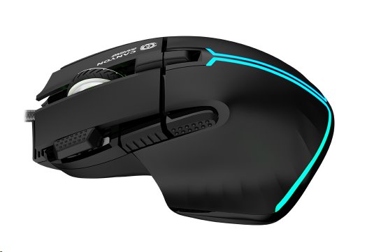 CANYON Herní drátová myš Fortnax GM-636, optická, RGB, až 20 000 DPI, 9tl. programovatelných, černá