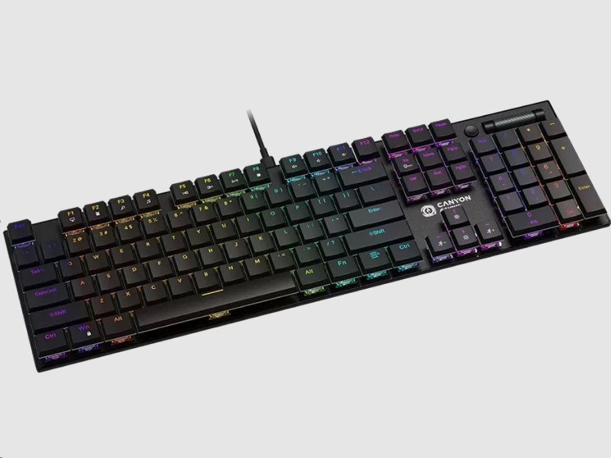 CANYON Herní klávesnice Cometstrike TLK GK-55, mechanická, drátová, multimediální, podsvícená, 105 kláves, CS layout