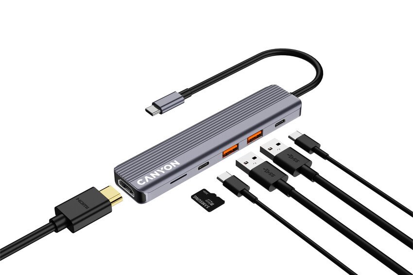 CANYON hub DS-17 6in1 4k USB-C Grey