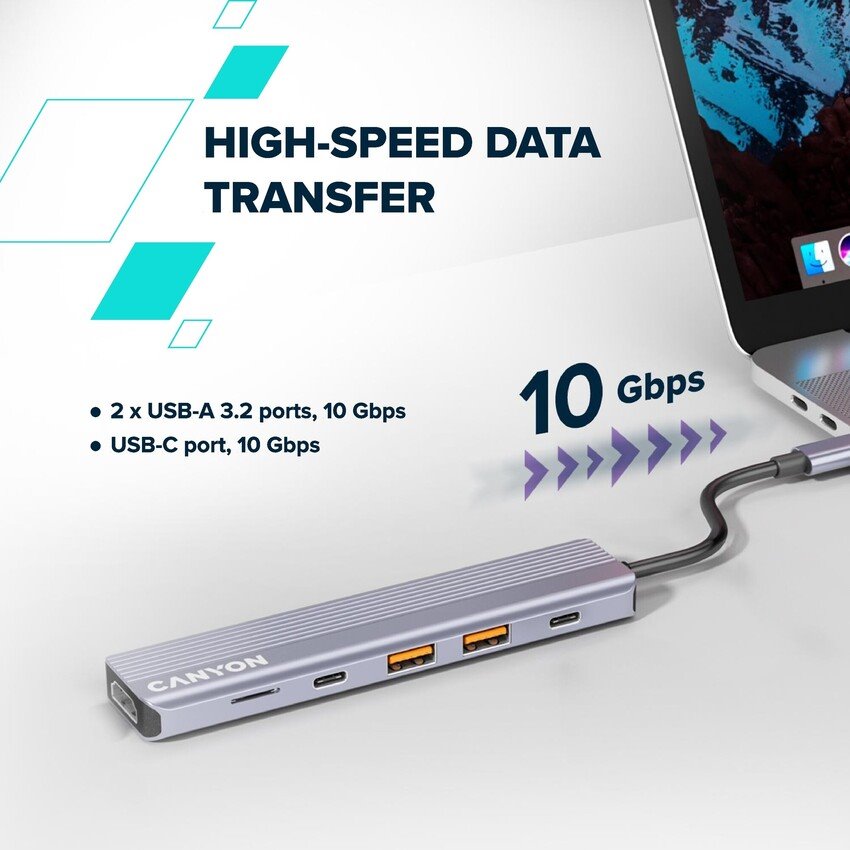 CANYON hub DS-17 6in1 4k USB-C Grey