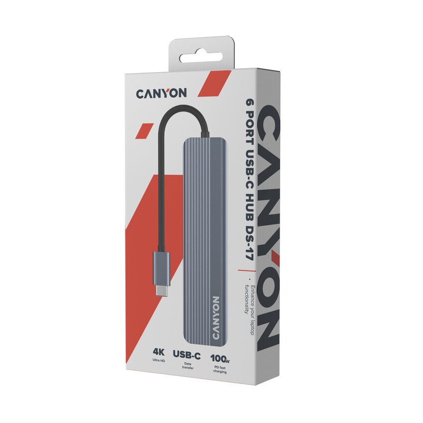 CANYON hub DS-17 6in1 4k USB-C Grey