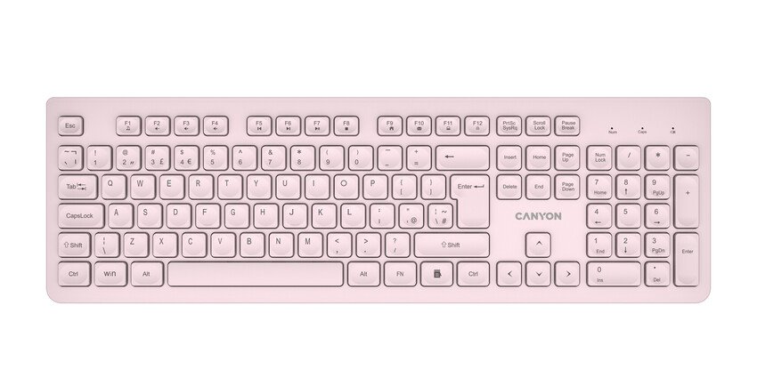 CANYON klasická USB klávesnice, omývatelná, černá