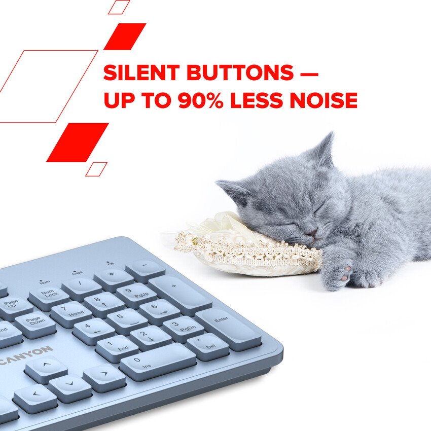 CANYON klasická USB klávesnice, omývatelná, černá