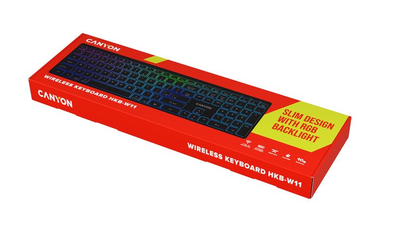 CANYON klasická USB klávesnice, omývatelná, černá