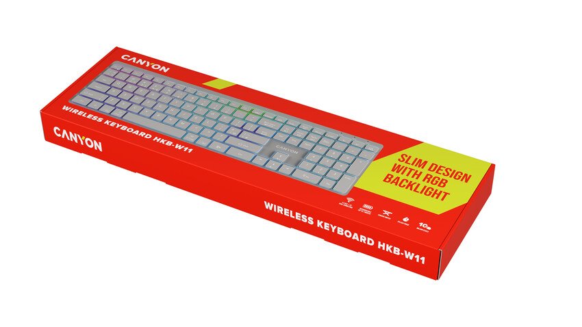 CANYON klasická USB klávesnice, omývatelná, černá