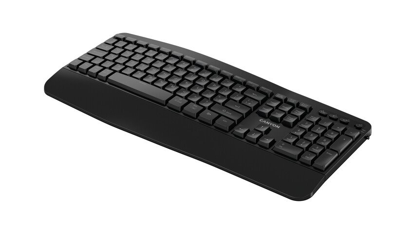 CANYON klasická USB klávesnice, omývatelná, černá