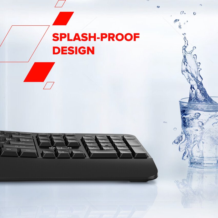 CANYON klasická USB klávesnice, omývatelná, černá