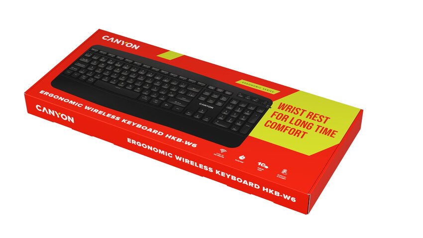 CANYON klasická USB klávesnice, omývatelná, černá