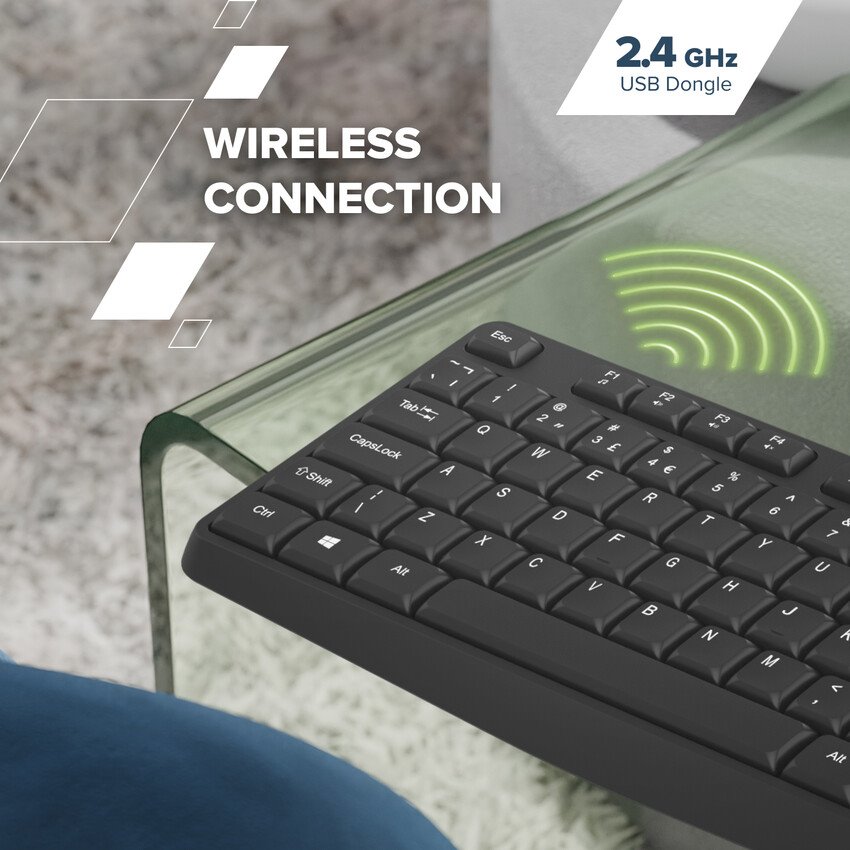 CANYON keyboard KB-W01 EN/CS Wireless Black