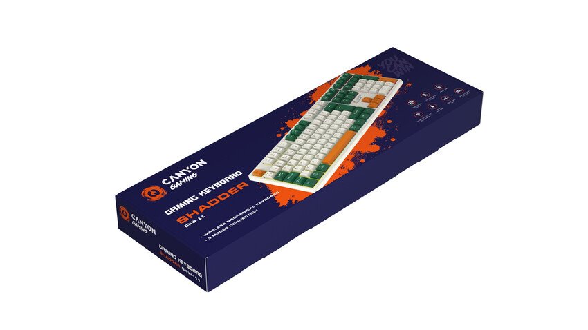 CANYON keyboard Shadder GKW-11 Mech RGB Wireless CS layout, White/Biege