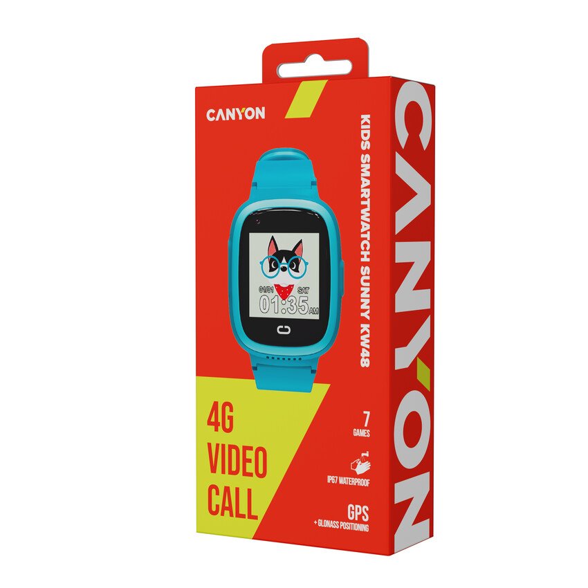 CANYON kids watch Sunny KW-48 Video 4G GPS Games&Music Blue