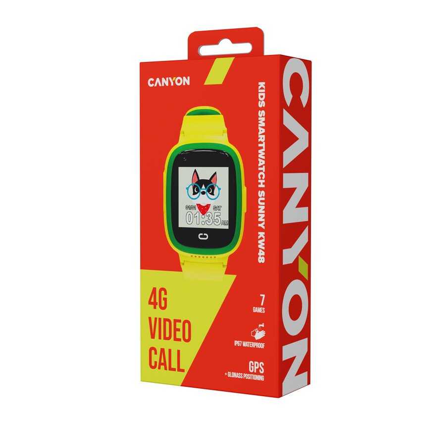 CANYON kids watch Sunny KW-48 Video 4G GPS Games&Music Green