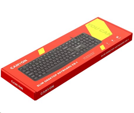 CANYON klasická USB klávesnice, omývatelná, černá