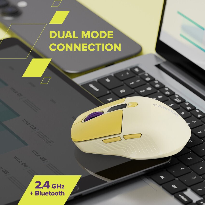 CANYON mouse MW-26 LCD Silent Dual Mode Wireless Green