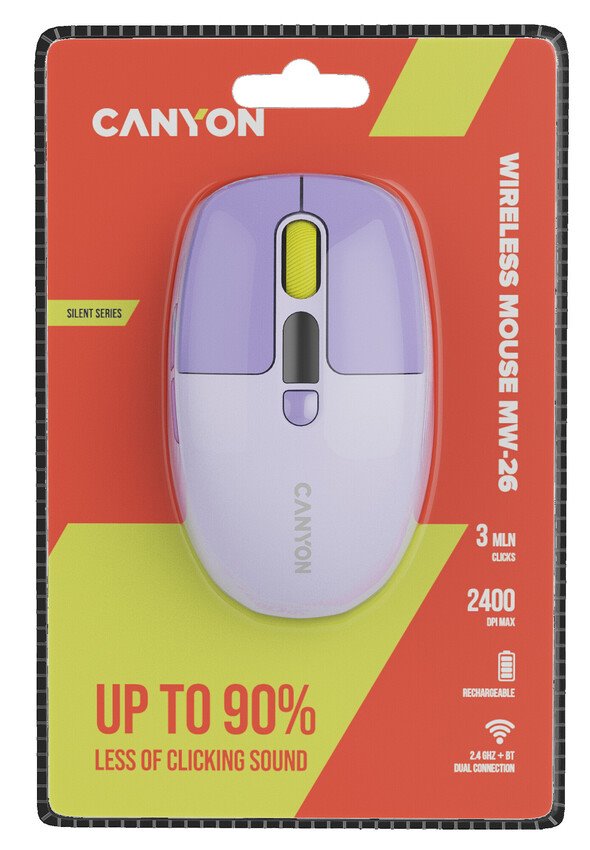 CANYON mouse MW-26 LCD Silent Dual Mode Wireless Violet