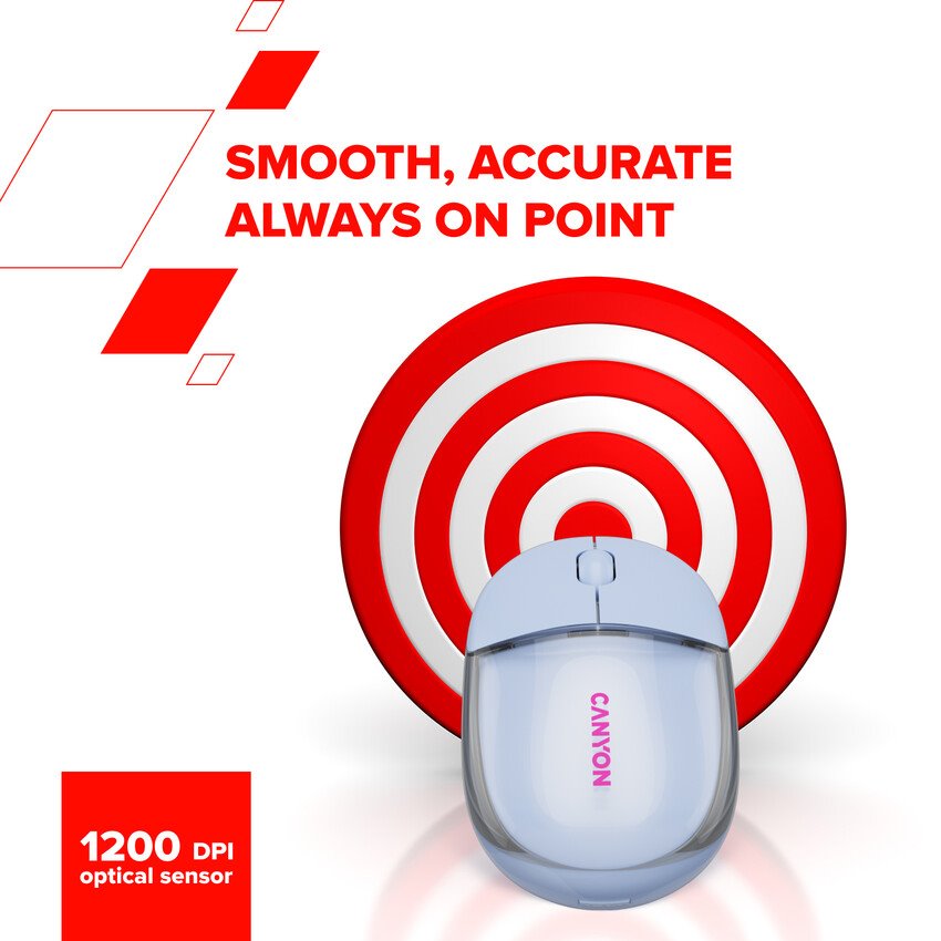 CANYON mouse OnClick 24 BT/ Wireless Transparent/Blue