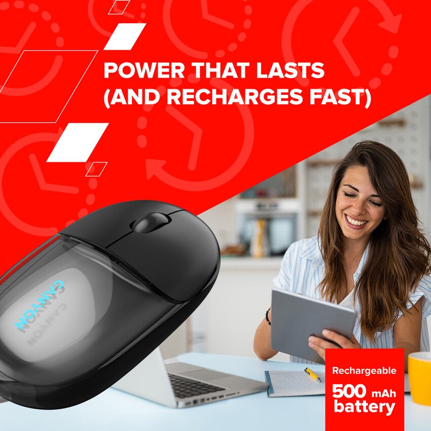 CANYON mouse OnClick 24 BT/ Wireless Transparent/White