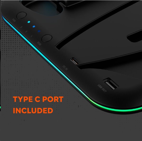 CANYON multifunkční chladící stojan pro PS5, nabíjení 2 PS5 ovladačů, RGB podsvícení, černý