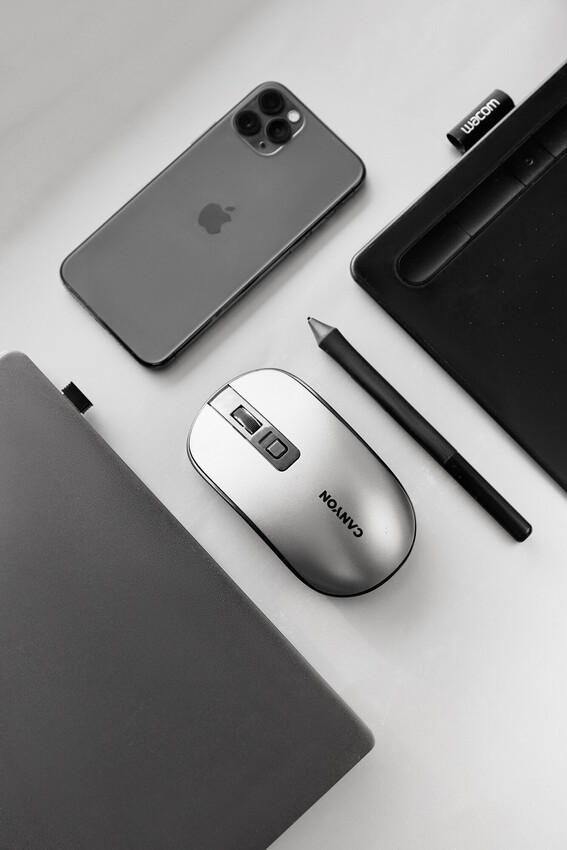 CANYON myš MW-18DG, optická, tichá, s bezdrátovým nabíjením 300mAh, 4.tl., až 1600 DPI, perleťově šedá