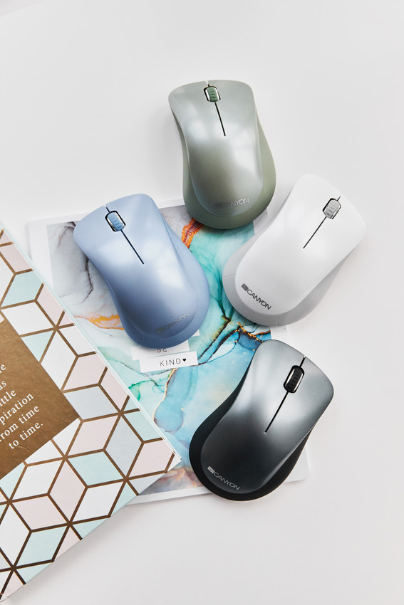 CANYON myš optická bezdrátová MW-11PW, 1200 dpi, 3 tl, USB reciever, bílá perlet