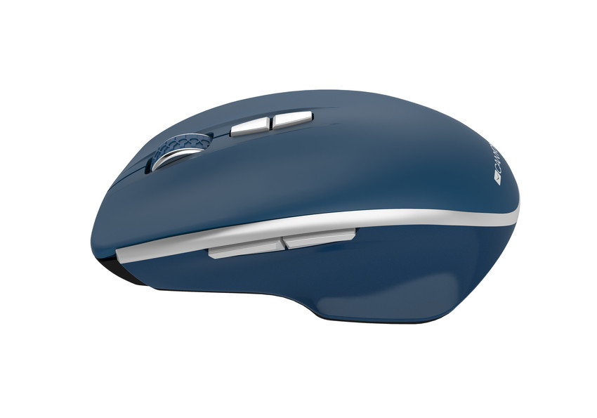 CANYON myš optická bezdrátová MW-21BL, nastavitelné rozlišení 800/1200/1600 dpi, 7 tl, USB reciever, modrá