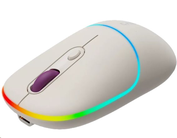 CANYON myš optická bezdrátová MW-22, RGB, 800/1200/1600 dpi, 4 tl, BT+2,4GHz, baterie 650mAh, rice