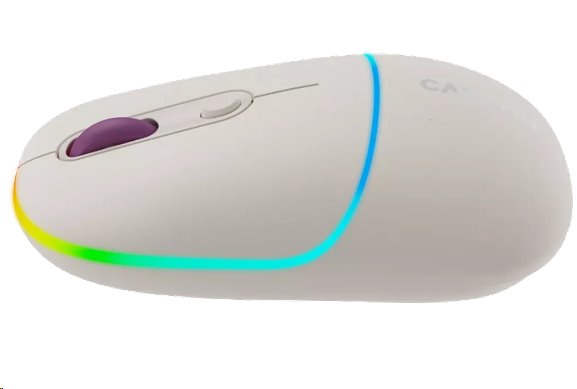 CANYON myš optická bezdrátová MW-22, RGB, 800/1200/1600 dpi, 4 tl, BT+2,4GHz, baterie 650mAh, rice