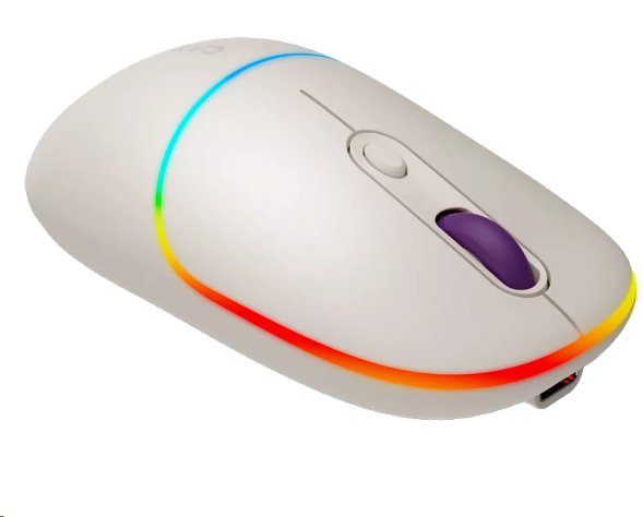 CANYON myš optická bezdrátová MW-22, RGB, 800/1200/1600 dpi, 4 tl, BT+2,4GHz, baterie 650mAh, rice