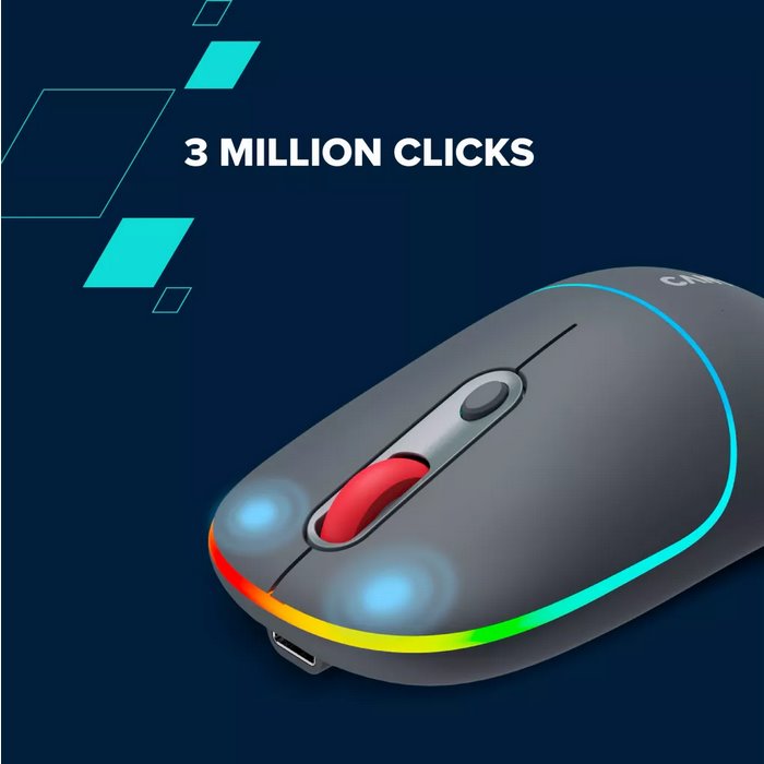 CANYON myš optická bezdrátová MW-22, RGB, 800/1200/1600 dpi, 4 tl, BT+2,4GHz, baterie 650mAh, snow white