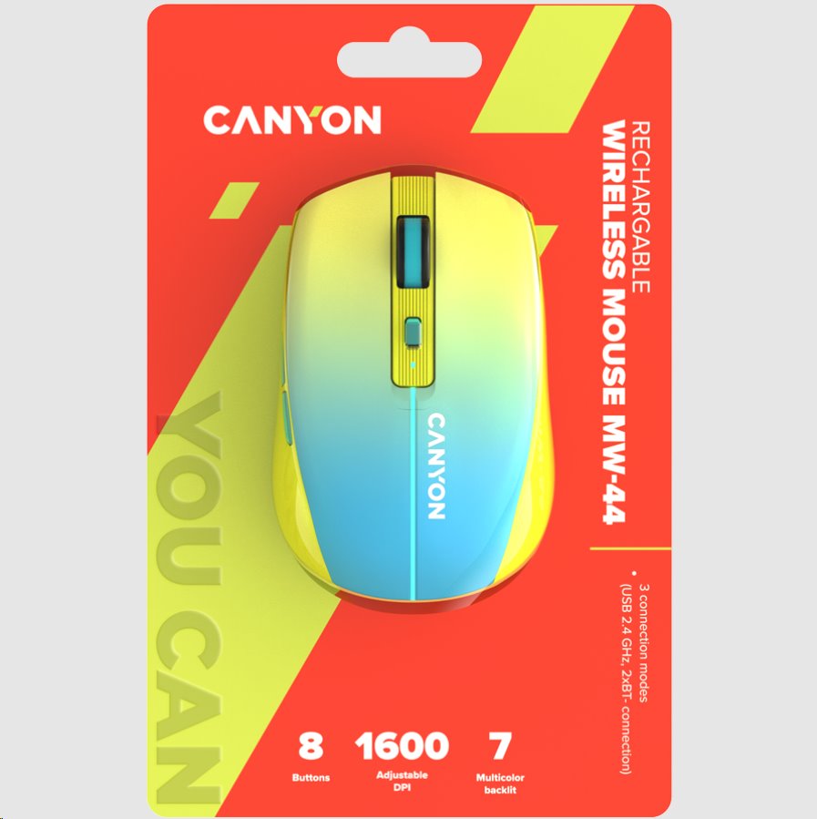 CANYON drátová USB myš s 3 tlačítky, 800 dpi, čern