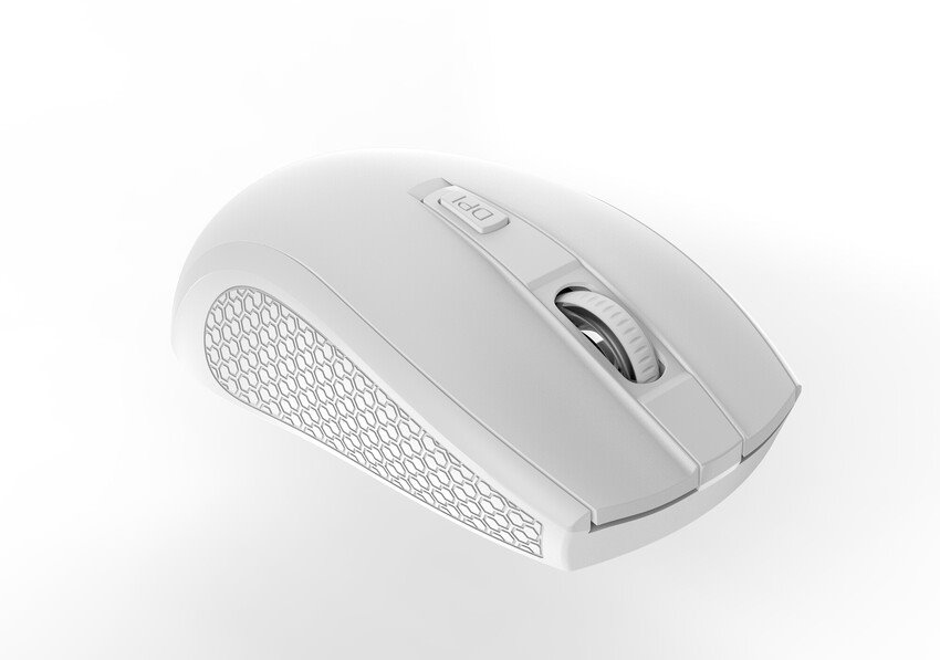 CANYON myš optická bezdrátová MW-7, nastavitelné rozlišení 800/1200/1600 dpi, 4 tl, USB dongle, 1xAA, bílá