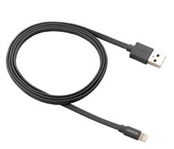 CANYON nabíjecí kabel Lightning MFI-2, plochý, Apple certifikát, délka 1m, tmavě šedá
