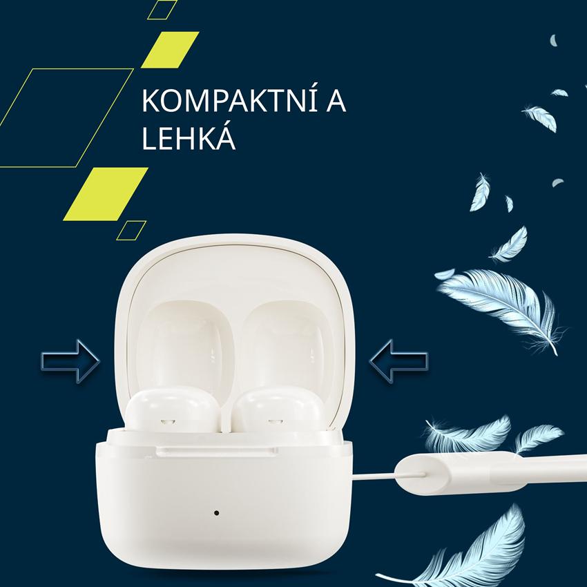 CANYON OnGO 4 Mini TWS BT sluchátka s mikrofonem, BT V5.3 JL 6983D2, pouzdro 180mAh+30mAh až 24h, šedá